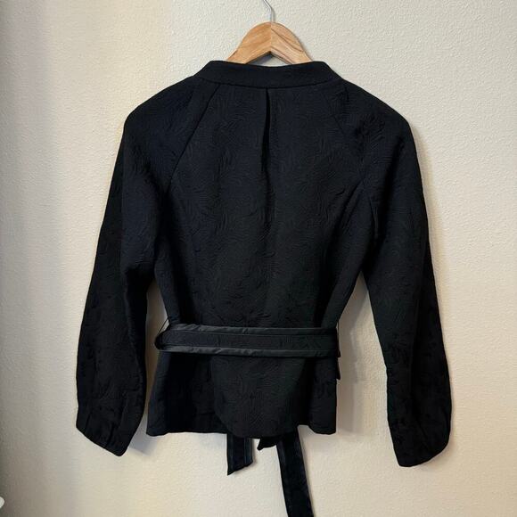 Semantiks Textured Jacquard Blazer Belted Jacket Women's sz S Elegant Old Money - Picture 9 of 14